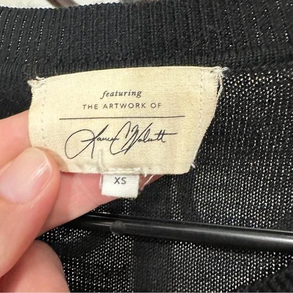 Anthropologie Womens XS Sweater Rooster Artwork Lauren C Walcott Wool Blend - Picture 10 of 16